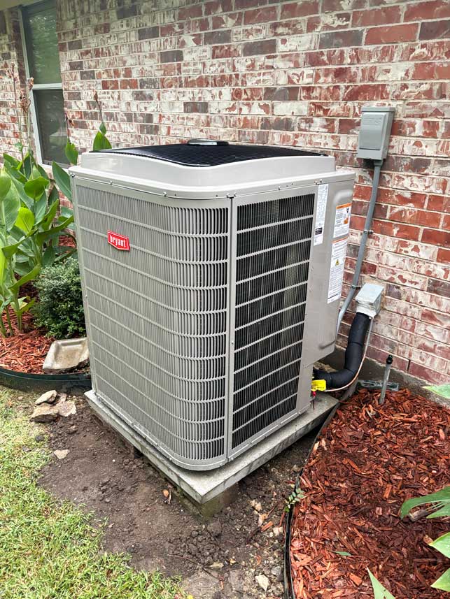 Bryant air conditioning unit installed outside a home in Georgetown, TX by Austex Air