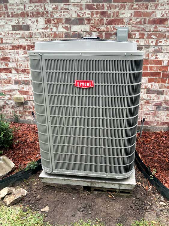 Bryant air conditioning unit installed outside a home in Georgetown, TX by Austex Air